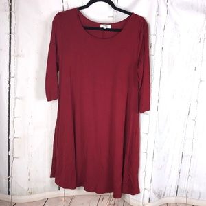 Dark Red Piko Dress